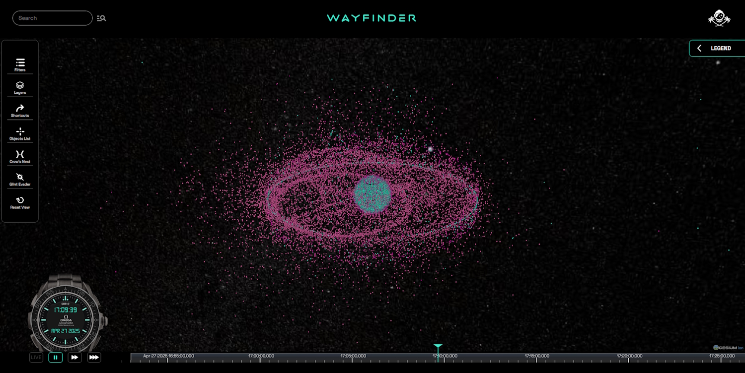 Capture Wayfinder, visualisation des satellites et débris orbitaux — Leave Space, Alessia Sanna